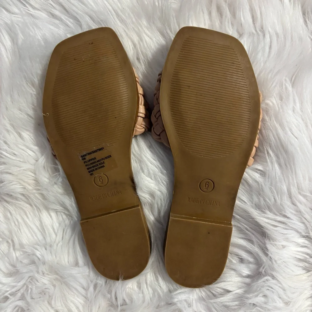 Steve Madden Tan Woven Slide Sandals - Picture 2 of 2